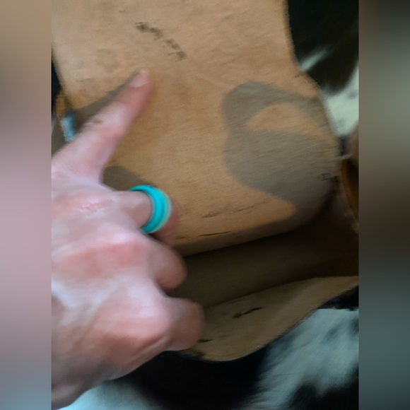 Leather tooled Bag w an American Eagle Stars Roses & feathers and shells - Picture 11 of 15